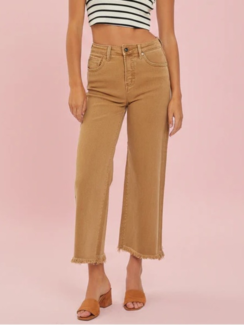 NWT🤎Risen Mocha High-Rise Tummy Control Cropped Wide-Leg 5/26